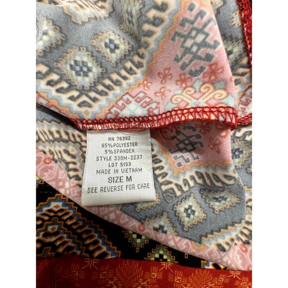 "OLIVIA MATTHEWS" Aztec, Colorful Print ,M,Wrap Dress, Asymmetrical Hem,Fairy - Picture 8 of 9